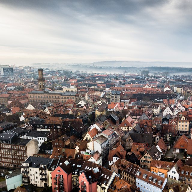 luftaufnahme von fürth im winter